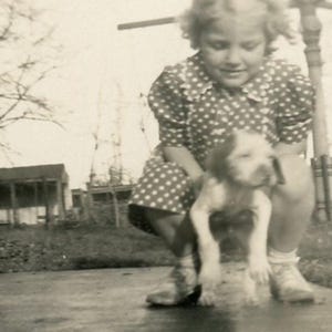 Antique Girl With Dog Picture - Etsy