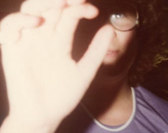 Vintage Color Photo, Year 1981 - "Charlotte's Shadow" - Teen Girl, Holding Up Hand, Odd Strange - 16