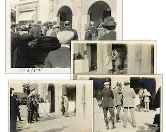 Identified Location, Circa 1920s: 4pc Antique Photo Set - Famous Hillview Apartments, Silent Movie Set, Possibly Mary Pickford Actress - 77