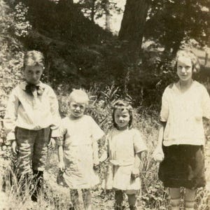 Antique Photo - &quot;Playtime in the Forest&quot; - Children Boy Girl Family Playing Outside, Adventure Kids - 134