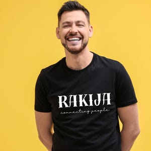 Rakija Connecting People Shirt | Funny Balkan Quote Tee | Serbian Croatian Gift | Slivovitz Drinking Shirt