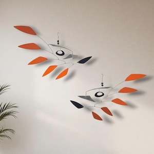 Modern Mobile for Home and Garden Contemporary Sculpture for Yard Art in Metal Spinning Sculpture Colorful Mobile for Best Kids Room Mobile
