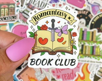 50 pcs Bookish Romance Stickers, Spicy Romantasy BookTok Aesthetic, Reader Gift, Book Club Stickers for Journal Scrapbook Kindle, Book Lover