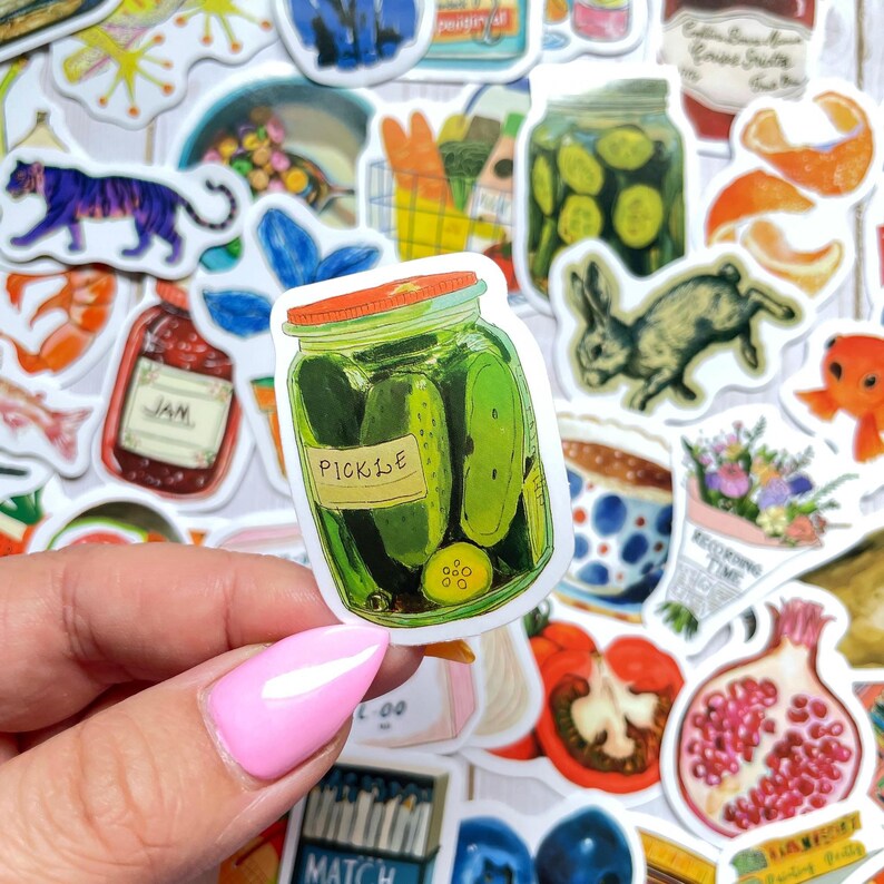 Retro Kitchen Stickers, Food Sticker Pack, Laptop Stickers, Collage ...