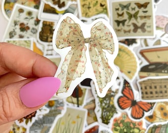50pcs Cottagecore Stickers Pack, Aesthetic Floral, Mushroom Stickers, Vintage Nature Stickers for Journal, Scrapbooking, Planner, Snail Mail