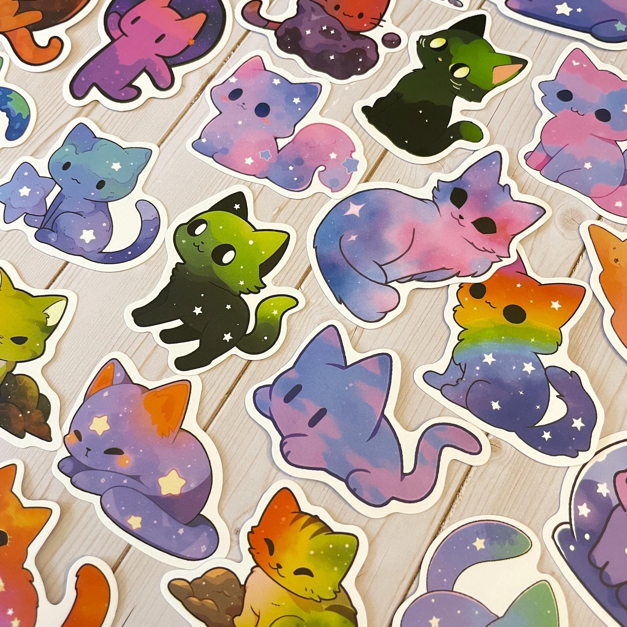 Galaxy Cats Stickers Pack of 50, Food Sticker Pack, Laptop Stickers ...