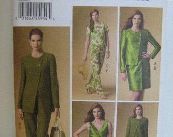 Jacket, Dress, Top and Pants Pattern, Vogue 9094, Misses Size 8 through 16, Uncut
