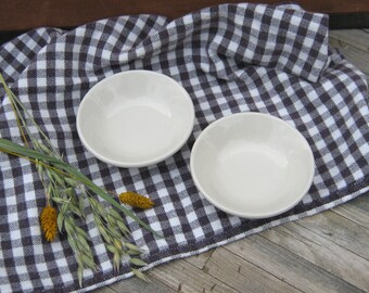 Vintage Homer Laughlin Dip Dishes, Mini Condiment or Salsa Bowls, Tiny White Porcelain Sauce Bowls