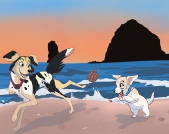Custom Pet Cartoon Portrait – Personalized Art – Unique Pet Gift