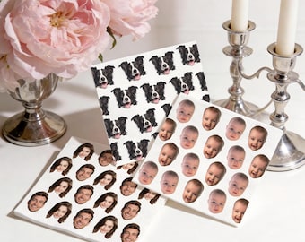 Personalisierte Foto-Porträt-Servietten, kundenspezifische lustige Gesichts-Partyzubehör, Geburtstags-Cocktail-Serviette, Ereignis-Servietten
