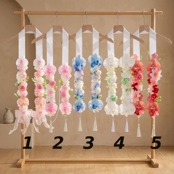 Handmade Floral Graduation Stole 2026, Custom Flower Graduation Ribbon, Pink Blossom Lei, Senior Grad Gift, Class of 2026 Party