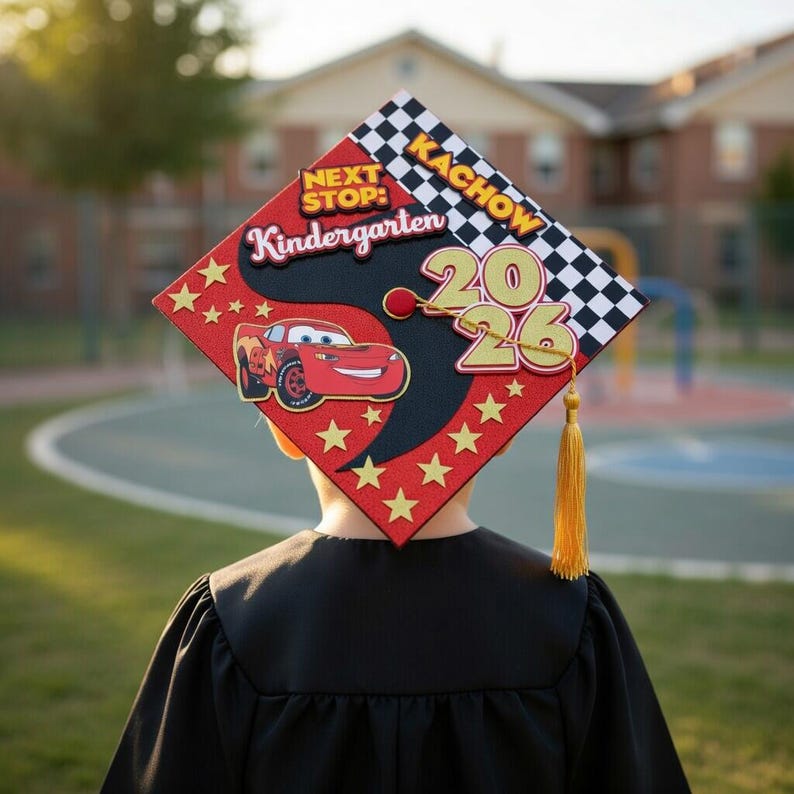 Cars Graduation Lay Disney Cars Graduation Cap Topper, Race Car Kinder Grad 2026, Lightning ...