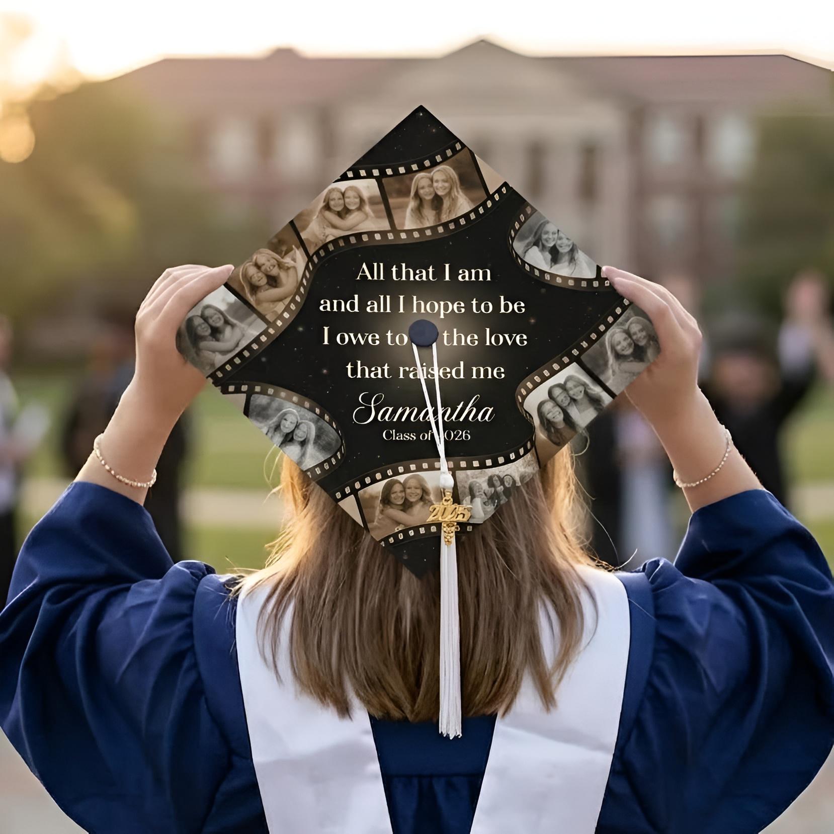 Custom Photo Graduation Cap Topper, Personalized Grad Cap With Photos ...