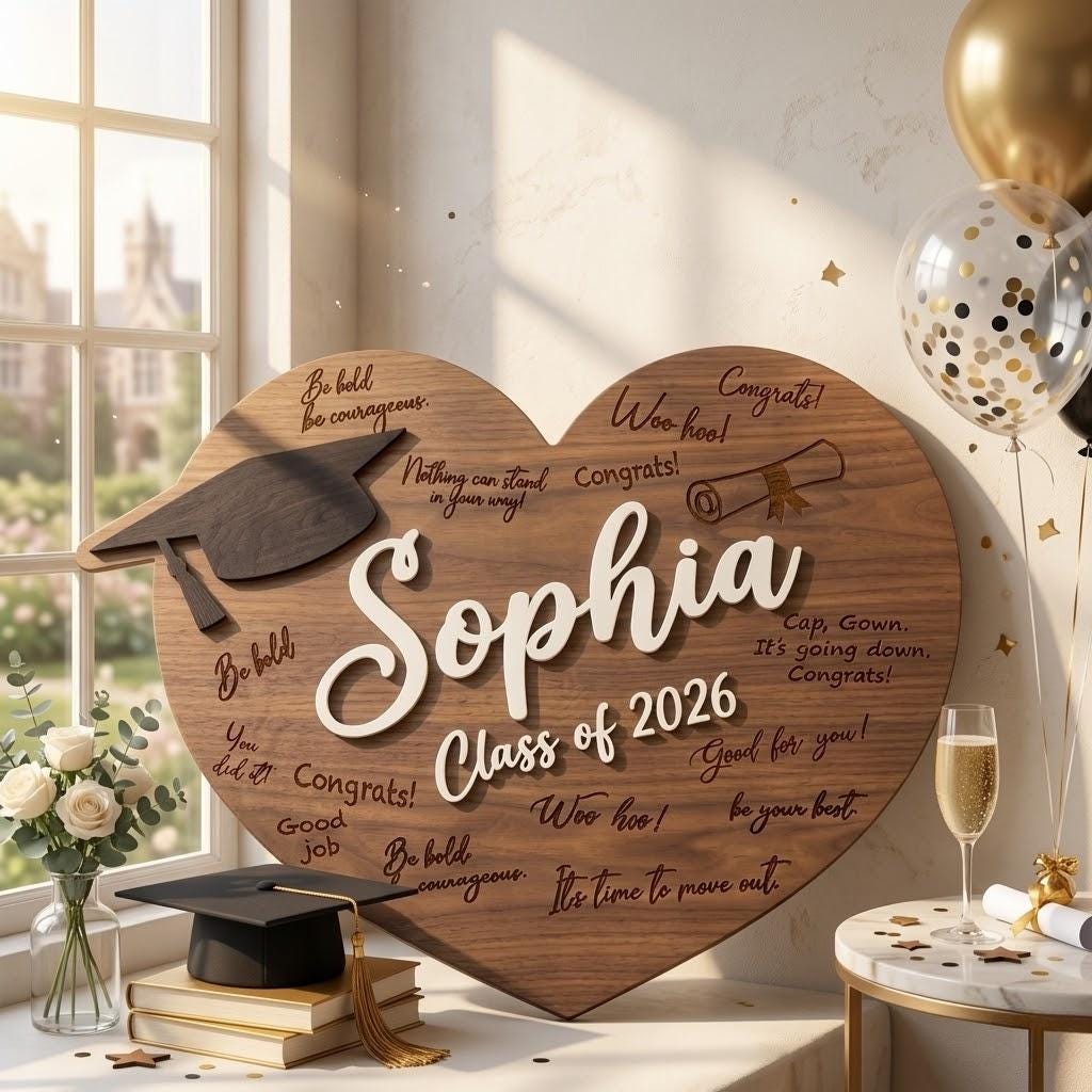 Graduation Sign Class of 2026, Graduation Guest Book Alternative ...