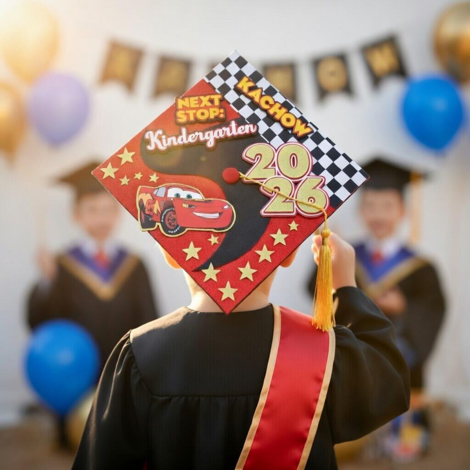 Cars Graduation Lay Disney Cars Graduation Cap Topper, Race Car Kinder Grad 2026, Lightning ...