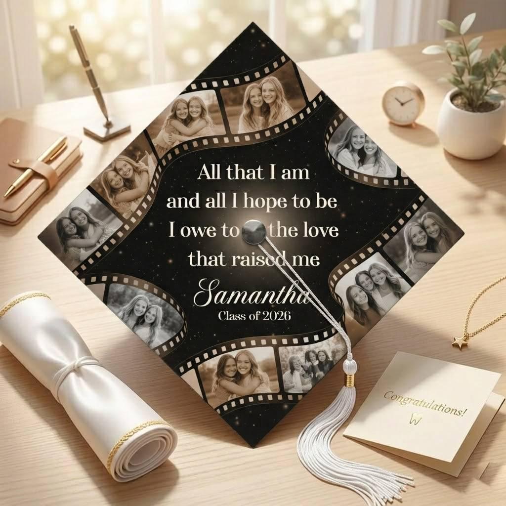 Custom Photo Graduation Cap Topper, Personalized Grad Cap With Photos ...