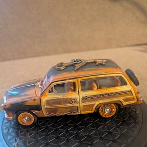 1/24 Scale Diecast 1949 Ford Woody Station Wagon STEAMPUNK ART DECOR 1 of a kind