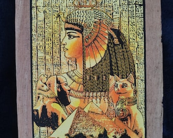 ネフェルタリ女王と女神イシス、手作り、手描きのエジプトパピルス、14