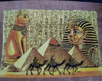 ツタンカーメン王とアンケスナムン王妃のパピルス画：古代エジプト美術