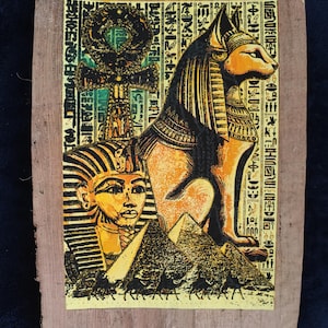 Ankh Key of Life Papyrus Art | Glowy-in-the-Dark & Glitter Decor | Ancient Egyptian Symbol of Life | Handmade Egyptian Papyrus Artwork