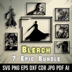 Anime Svg Bundle - Black and White Anime Character Art - Cut Files for Cricut and Silhouette - Printable Line Art Designs - Instant Download