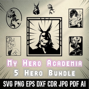 Anime Svg Bundle - Black and White Anime Character Art - Cut Files for Cricut and Silhouette - Printable Line Art Designs - Instant Download
