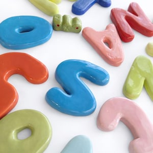 Handmade Custom Ceramic Letters: Colorful Clay Name Decor