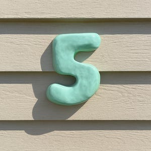 Handmade Ceramic House Numbers: Colorful Bubble Name Plate