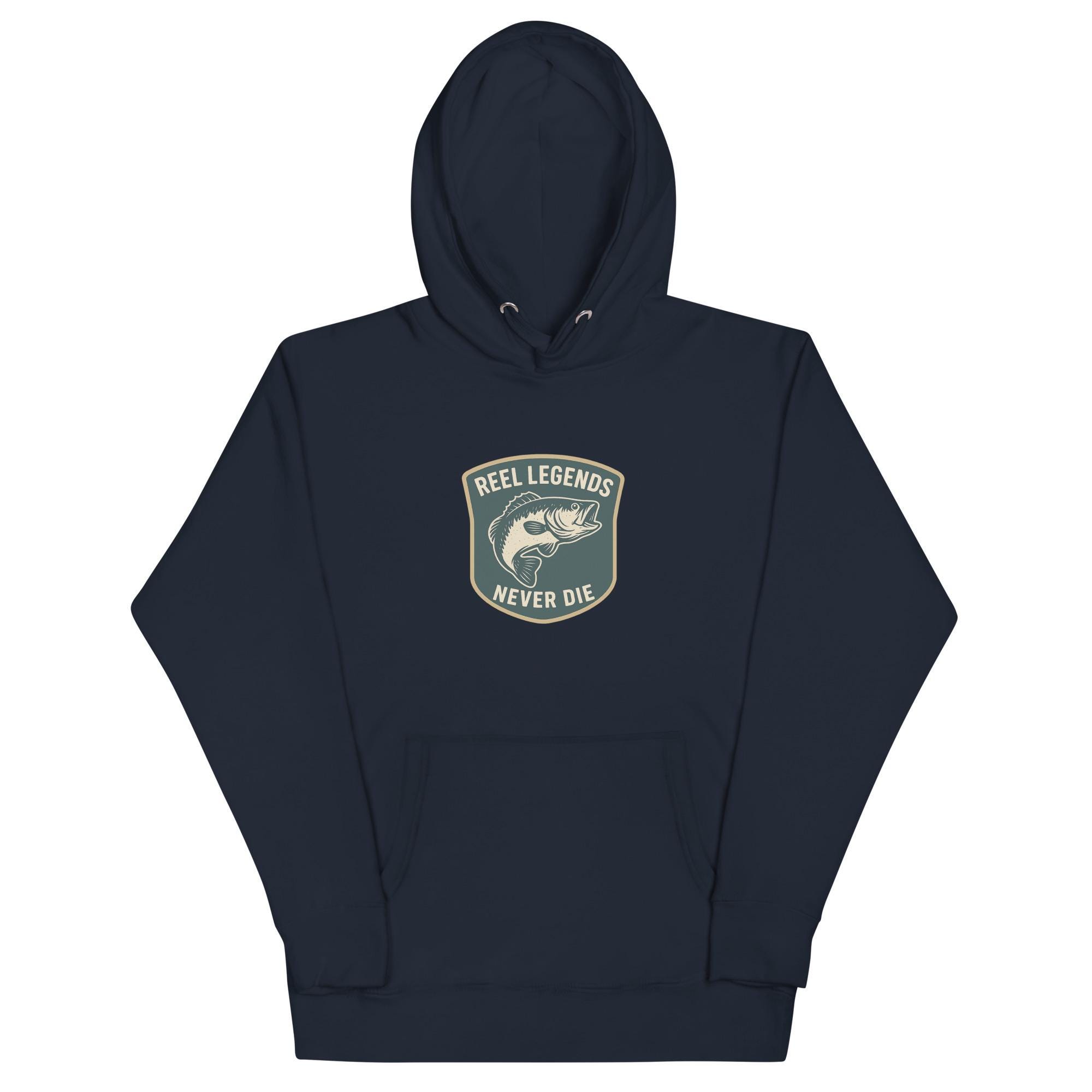 catch em all fishing merch reel legends never die Reel Legends Never Die Hoodie | Fishing Sweatshirt