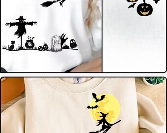 Halloween Fall PNG | Funny Spooky Ghost Pumpkin Witch Skeleton Autumn T-Shirt Design | Sublimation Digital Download for Cricut & Iron-On