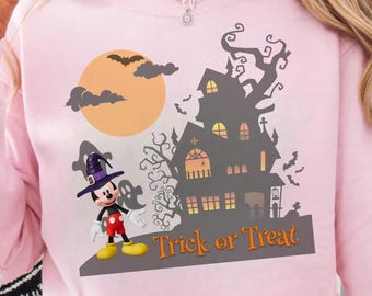 Mouse Halloween Fall PNG | Funny Spooky Ghost Pumpkin Witch Skeleton Autumn T-Shirt Design | Sublimation Digital Download for Cricut
