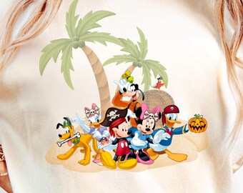 Mouse Family, pirate Halloween Fall PNG | Funny Spooky Ghost Pumpkin Witch Skeleton Autumn T-Shirt Design