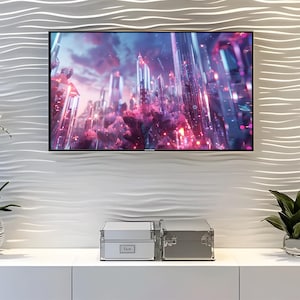Crystal City Digital Art, Samsung TV Art, UHD Digital Download, Sci-Fi Cityscape TV Screen Art, Modern Home Decor, Digital Download