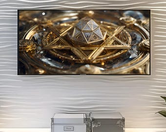 Gouden Merkaba digitale print, heilige geometrie kunst (digitale download)