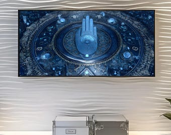 Hamsa Hand Digital Print, Esoteric Mystic Symbol, Celestial Design (Digital Download)