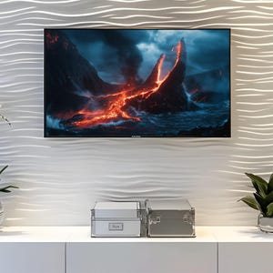 Fiery Lava Flow Digital Art, Volcano Printable, Samsung TV Art, Landscape Photography, Dramatic Nature Scene, Digital Download