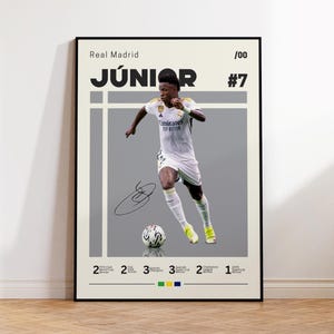 Vinicius Junior Poster, Real Madrid Poster, Vini Fan Gift, Sports Poster, Football Player Poster, Soccer Wall Art, Sports Bedroom Posters