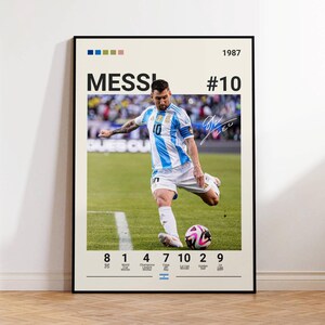 Lionel Messi poster, Argentinië voetbal print, voetbal cadeaus, sport poster, poster voetballer, voetbal kunst aan de muur, sport slaapkamer posters