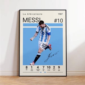 Lionel Messi Poster, Argentina Soccer Print, Soccer Gifts, Sports Poster, Football Player Poster, Soccer Wall Art, Sports Bedroom Posters