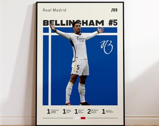 Poster Su Tela Jude Bellingham 30x45 Cm – Decorazione Da Parete Calcio Per Camera, Ufficio, Regalo Senza Cornice