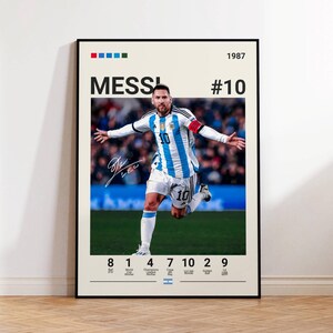 Lionel Messi poster, Argentinië voetbal print, voetbal cadeaus, sport poster, poster voetballer, voetbal kunst aan de muur, sport slaapkamer posters