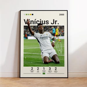 Vinicius Junior Poster, Real Madrid Poster, Vini Fan Gift, Sports Poster, Football Player Poster, Soccer Wall Art, Sports Bedroom Posters