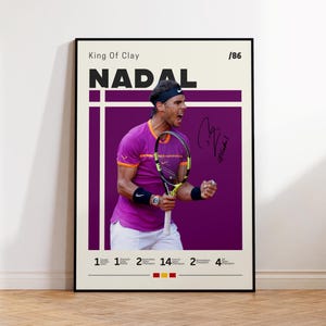 Rafael Nadal Poster, Tennis Poster, Motivational Poster, Sports Poster, Modern Sports Art, Tennis Gifts, Minimalist Poster, Tennis Art