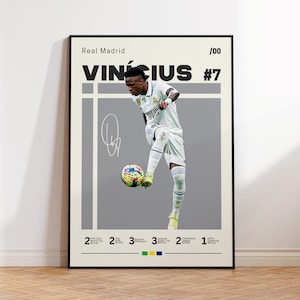 Vinicius Junior Poster, Real Madrid Poster, Vini Fan Gift, Sports Poster, Football Player Poster, Soccer Wall Art, Sports Bedroom Posters