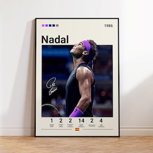 Rafael Nadal Poster, Tennis Poster, Motivational Poster, Sports Poster, Modern Sports Art, Tennis Gifts, Minimalist Poster, Tennis Art