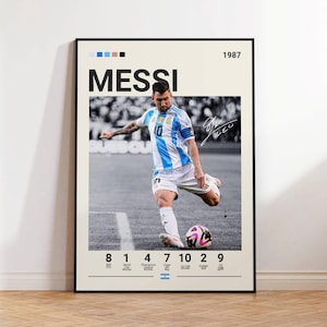 Lionel Messi poster, Argentinië voetbal print, voetbal cadeaus, sport poster, poster voetballer, voetbal kunst aan de muur, sport slaapkamer posters