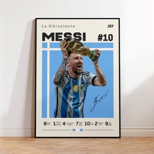 Lionel Messi Poster, Argentina Soccer Print, Soccer Gifts, Sports Poster, Football Player Poster, Soccer Wall Art, Sports Bedroom Posters