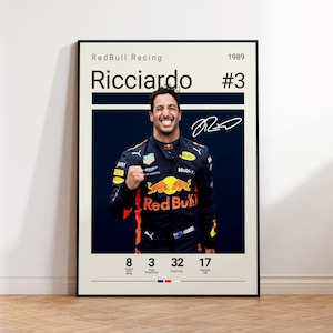 Daniel Ricciardo Poster, Redbull F1 Poster, Formular 1 Wall Art, F1 Racing Print, Motorsport Decor, Motorsports Wall Art, Car Racing Artwork