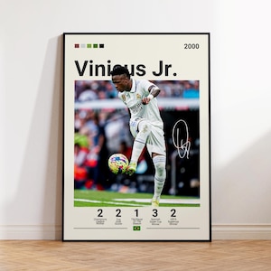 Vinicius Junior Poster, Real Madrid Poster, Vini Fan Gift, Sports Poster, Football Player Poster, Soccer Wall Art, Sports Bedroom Posters