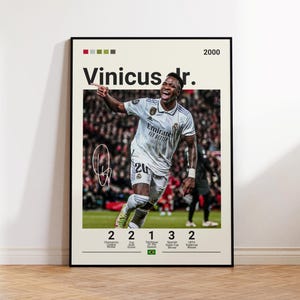 Vinicius Junior Poster, Real Madrid Poster, Vini Fan Gift, Sports Poster, Football Player Poster, Soccer Wall Art, Sports Bedroom Posters